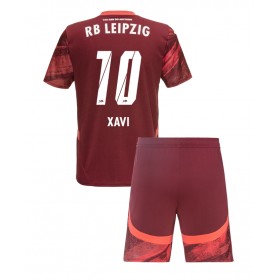 Dětské fotbalový komplet RB Leipzig Xavi Simons #10 Venkovní košile 2024-25 Krátkým Rukávem